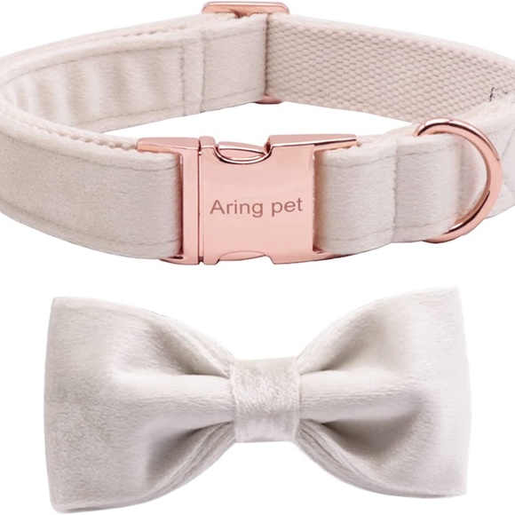 ARING PET Bowtie Dog Collar-Velvet Detachable & Adjustable Bowtie XS